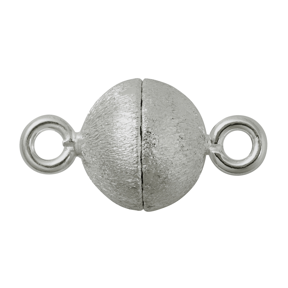 Magnetic clasp round 08mm, silver rhodium plated matt (1 pc./unit)