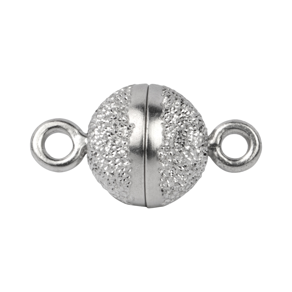 Magnetschließe rund 08mm, Silber diamantiert, rhodiniert (1 St./VE)