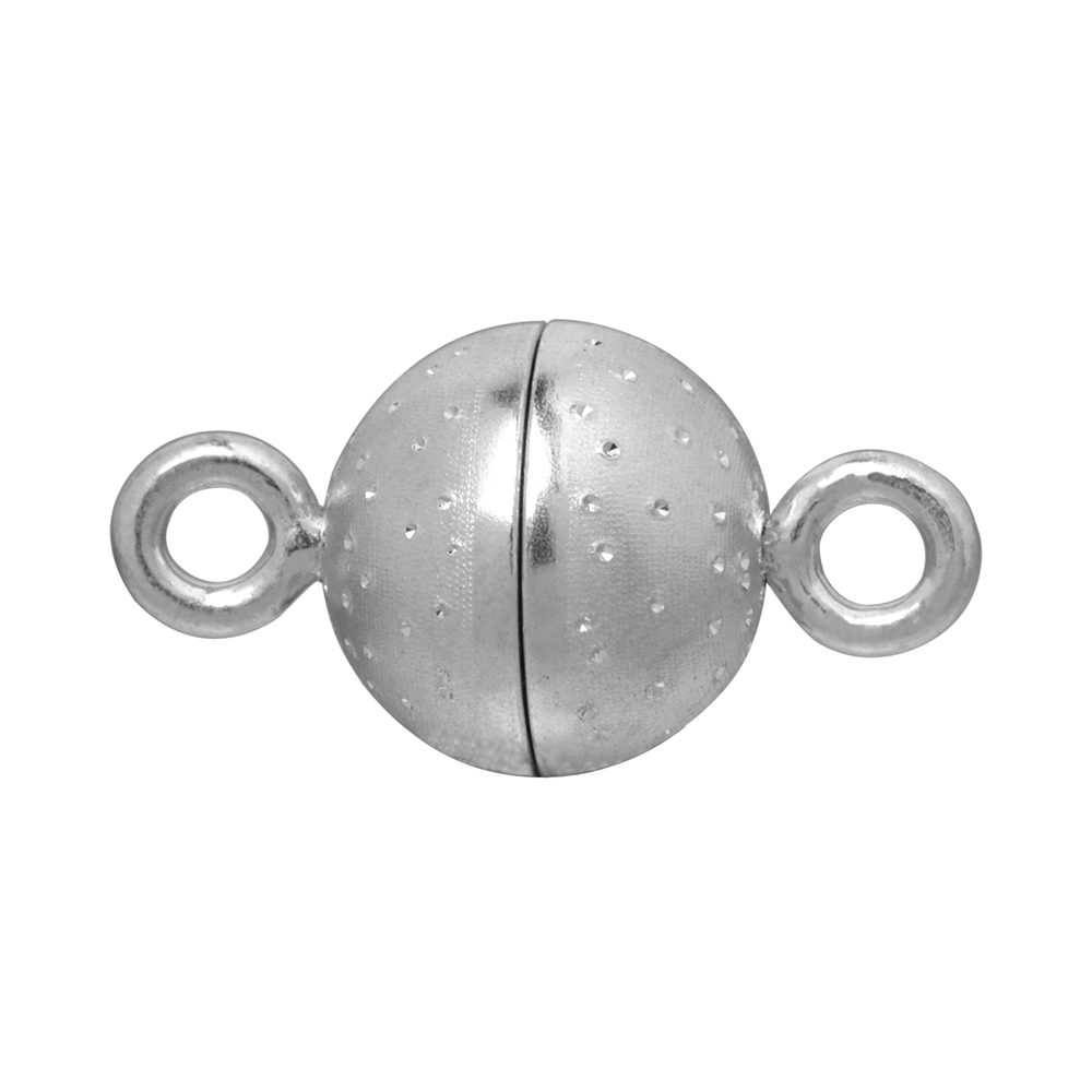 Chiusura magnetica "Cielo stellato" rotonda 08 mm, argento rodiato (1 pz./VE)