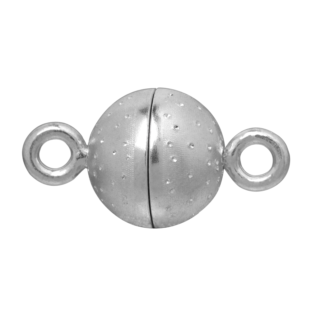 Chiusura magnetica "Cielo stellato" rotonda 10 mm, argento rodiato (1 pz./VE)
