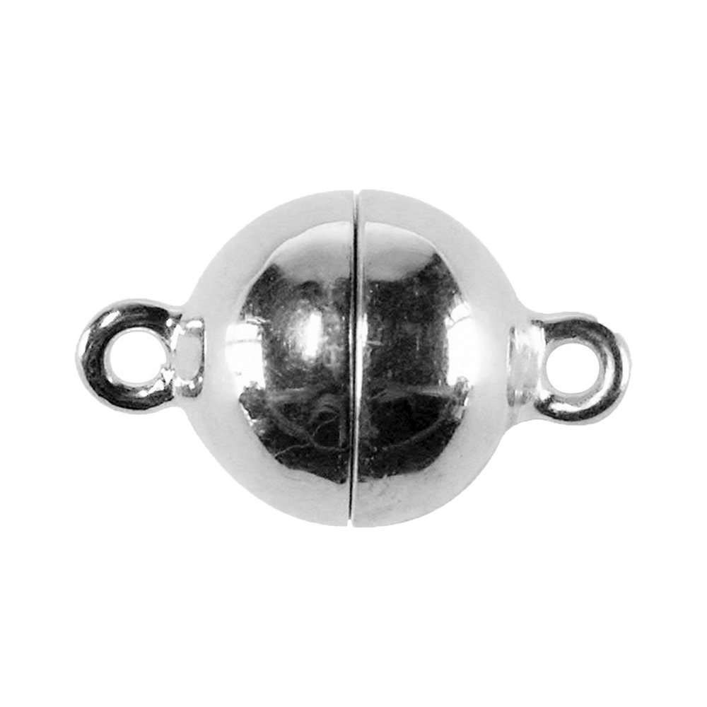 Chiusura magnetica rotonda 12 mm, argento rodiato (1 pz./VE)