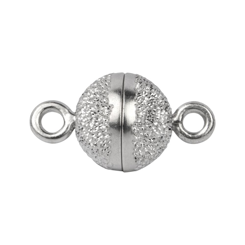 Chiusura magnetica rotonda 06 mm, argento diamantato, rodiato (1 pz./VE)