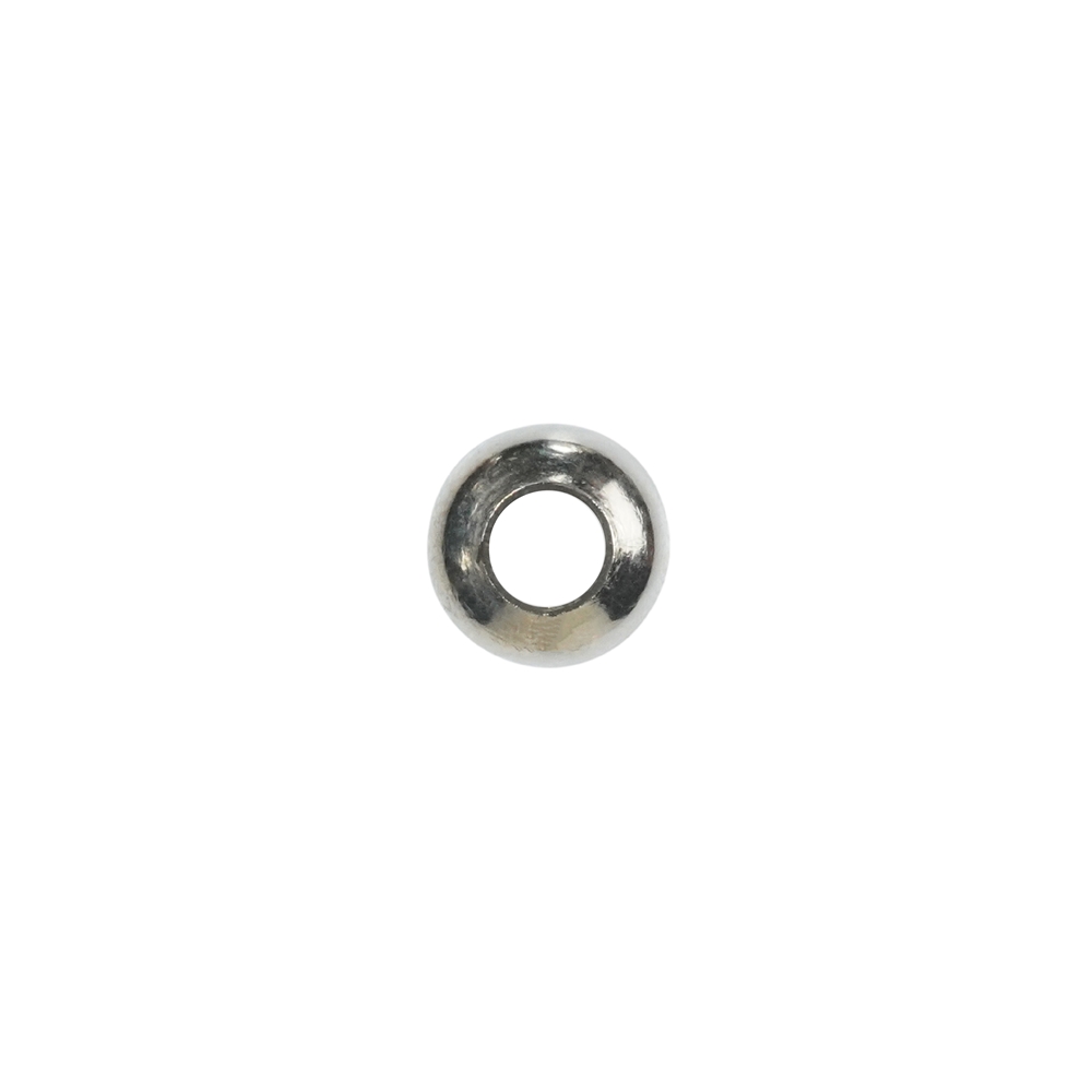 Rondelle avec anneau en silicone, 06mm, (2 pcs/unité), rhodié