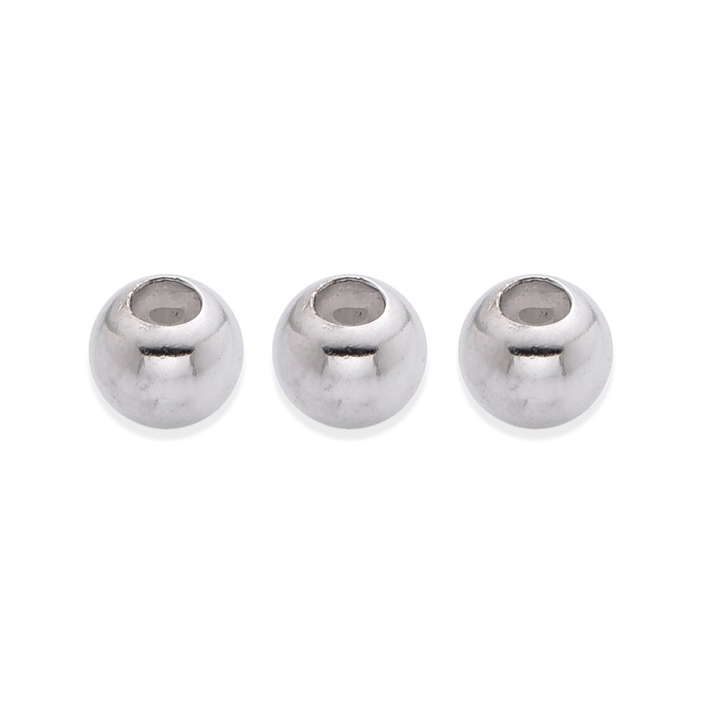 Adjusting ball 5.0mm (2.6mm hole), silver rhodium-plated (3 pcs./ PU)