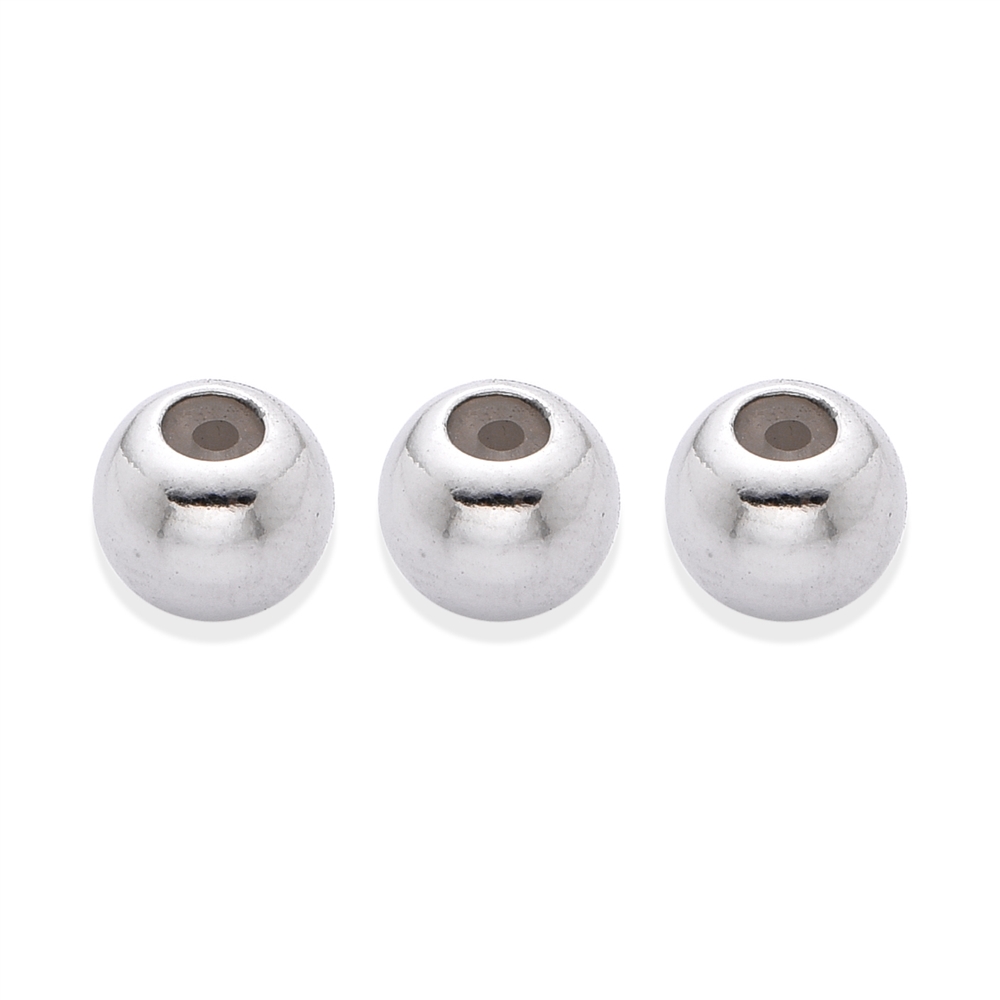 Adjusting ball 6.0mm (3.0mm hole), silver rhodiniert (3 pcs./ PU) 