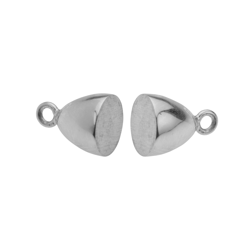 Magnetic clasp oval 08mm, silver rhodiniert (1 pc./ PU), capped