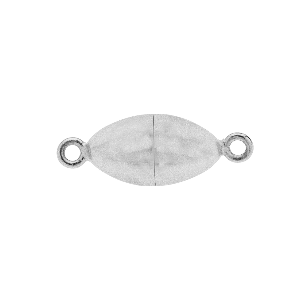 Magnet-Schließe oval 08mm, Silber rhodiniert, matt (1 St./VE), gedeckelt
