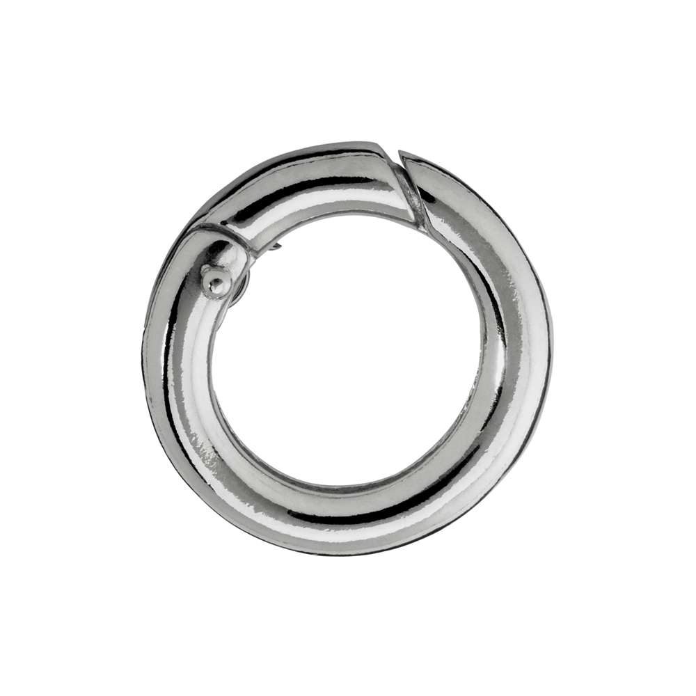 Fermoir anneau 12mm, argent rhodié, rail rond (1 pcs/unité)