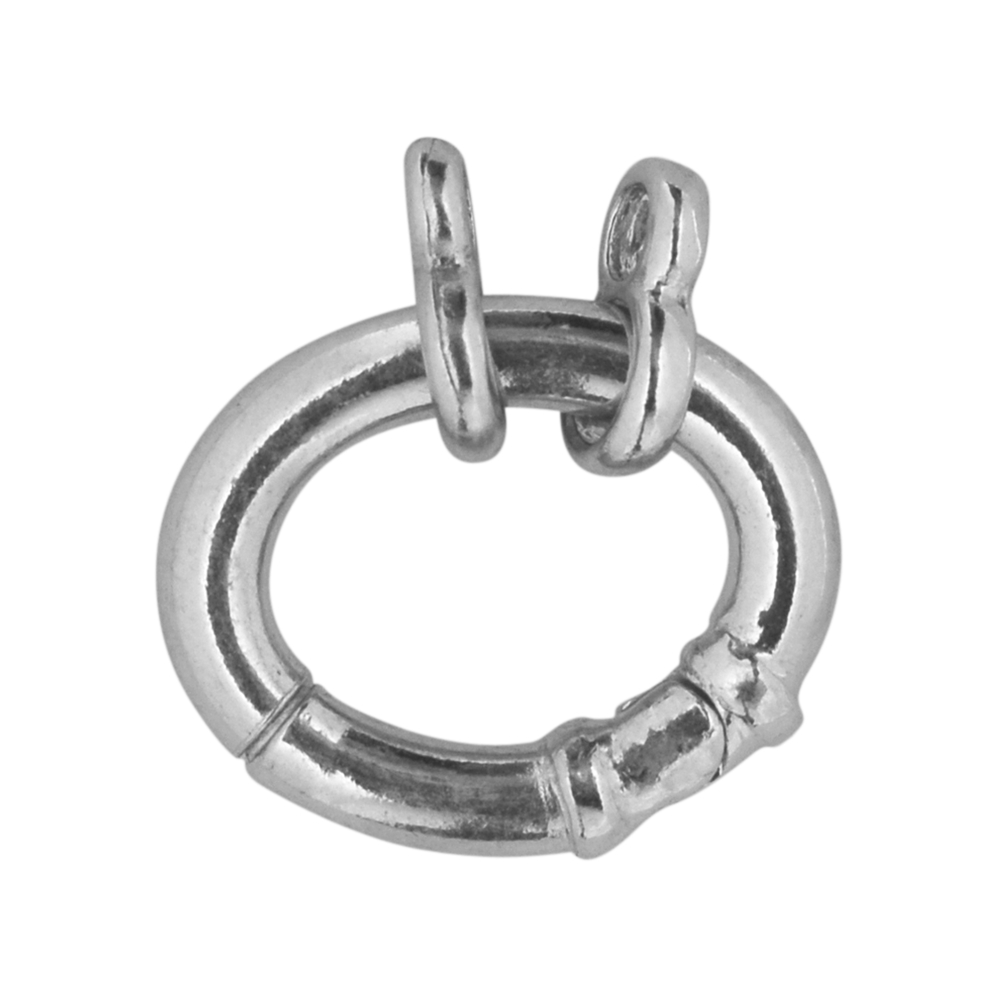 Fermeture d'anneau ovale 21mm, argent rhodié (1 pcs/unité)