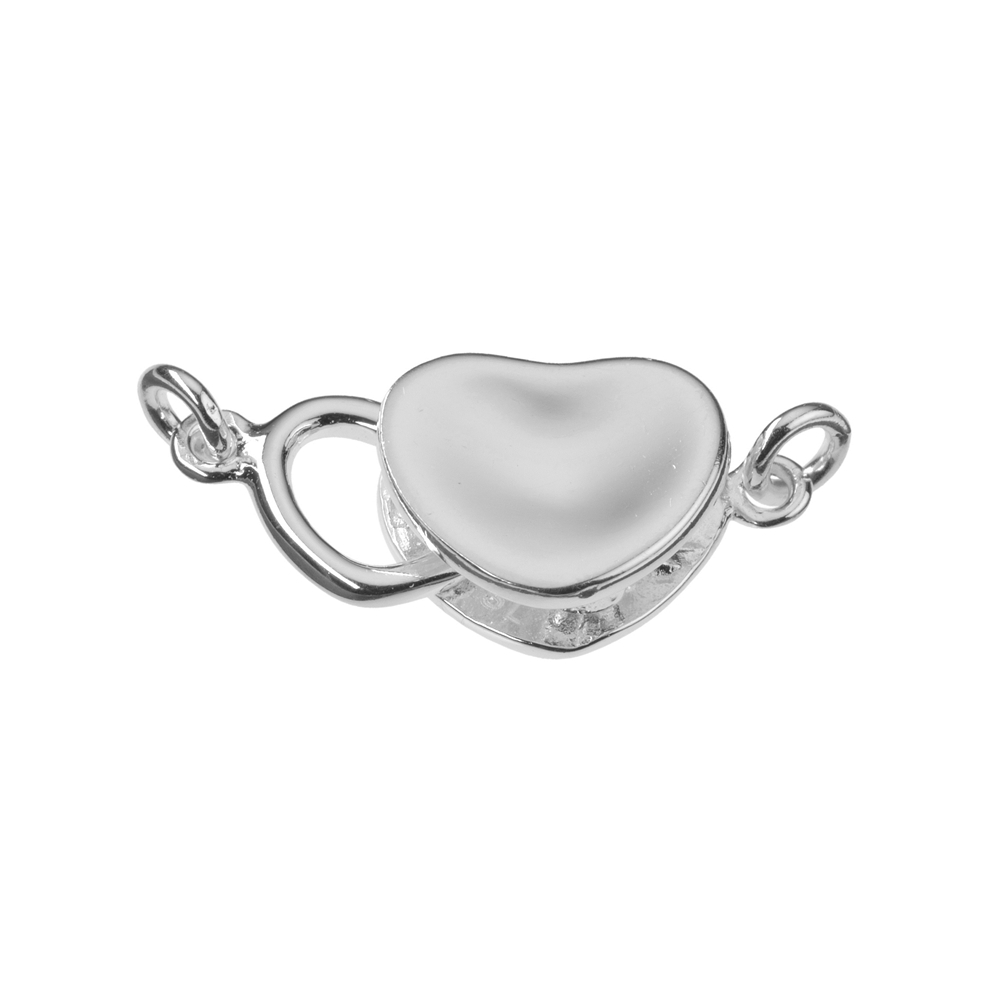 Butterfly clasp heart 22mm, silver rhodium plated (1 pc./unit)