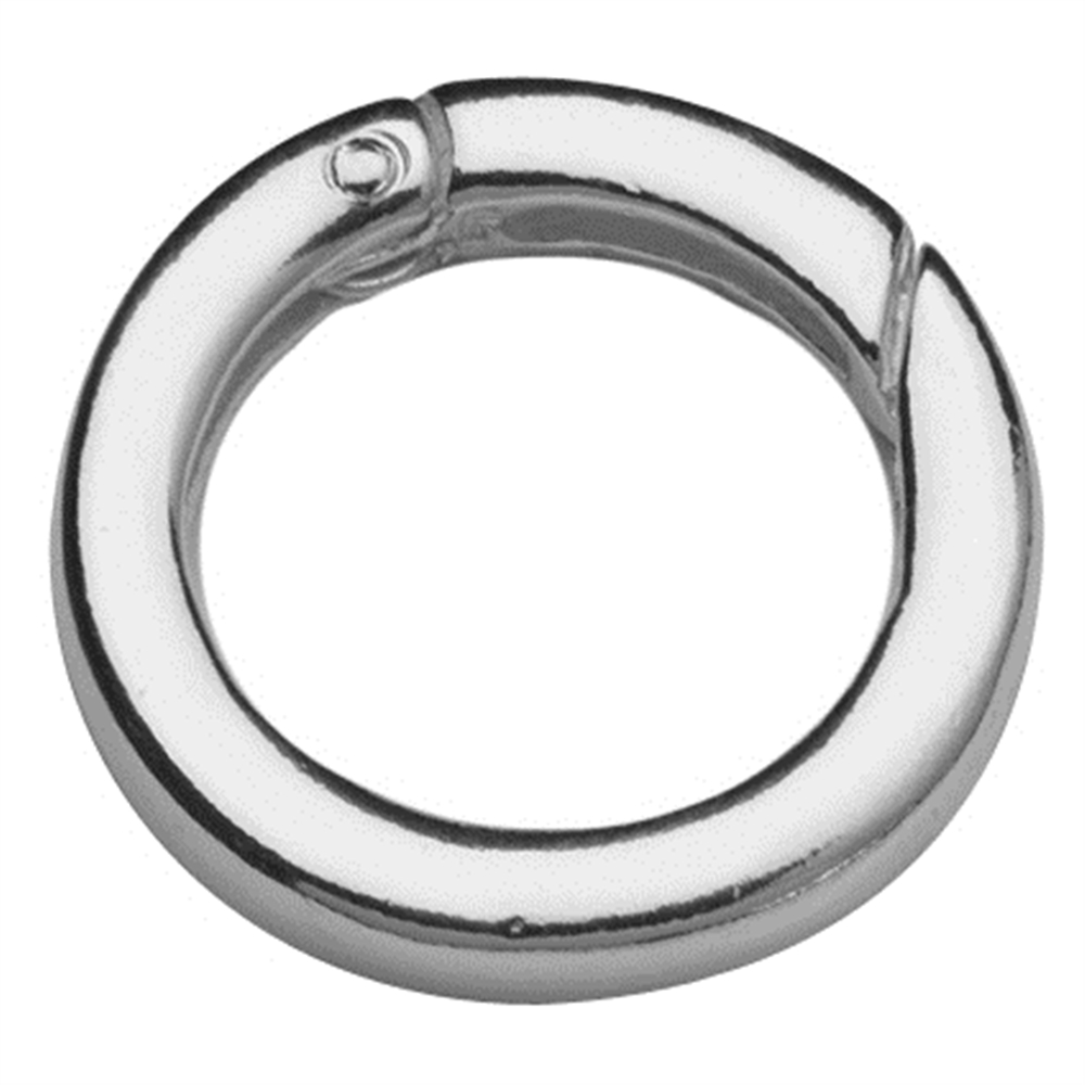 Ring clasp 20mm, silver rhodium plated, square bar (1 pc/unit)