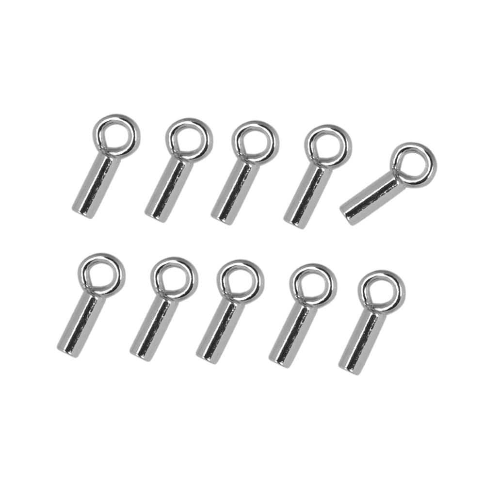 Squeeze tube with eyelet, silver (10 pcs./VU), rhodium plated