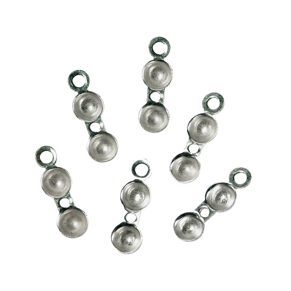 Hinged capsules with thread hole 4mm, silver rhodium plated (20 pcs./VU)