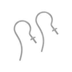 1918512031 Ear Hook with cap and pin 20mm, silver rhodium plated (6pcs/set) | Marco Schreier