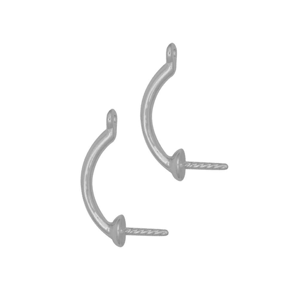 Componenti per Perno auricolare "Perla fluttuante", argento rodiato (6 pz./VE)