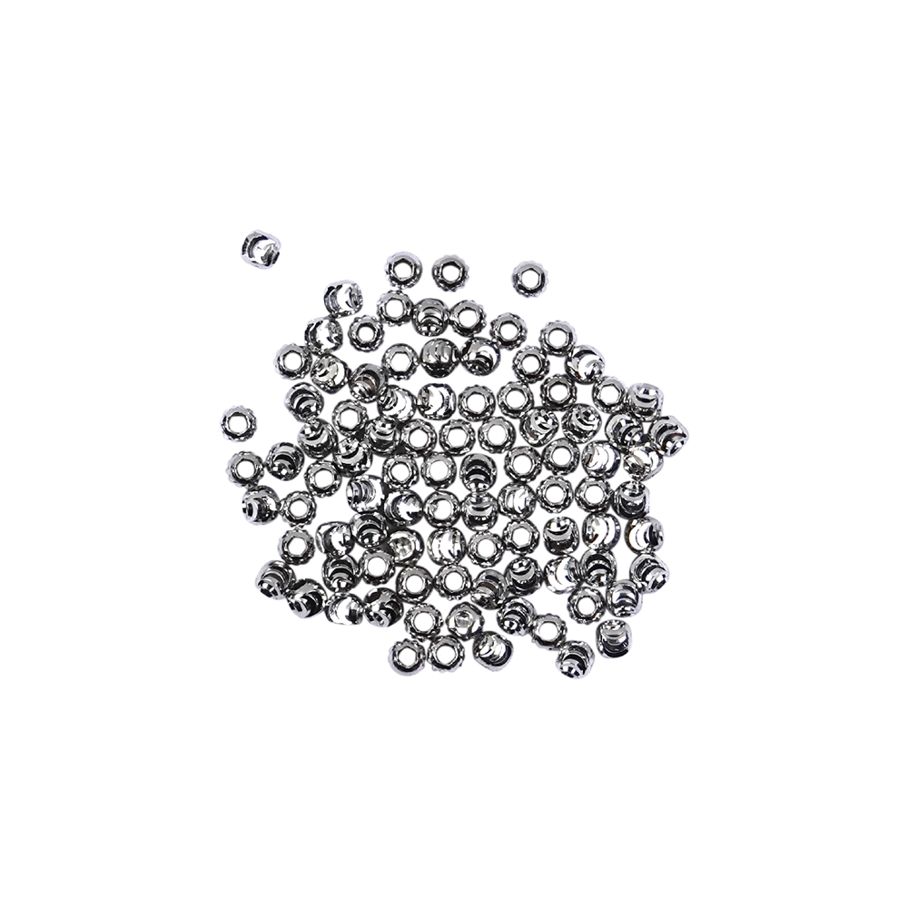 Ball 02,0mm, silver rhodium plated, lasercut (100 pcs./unit)