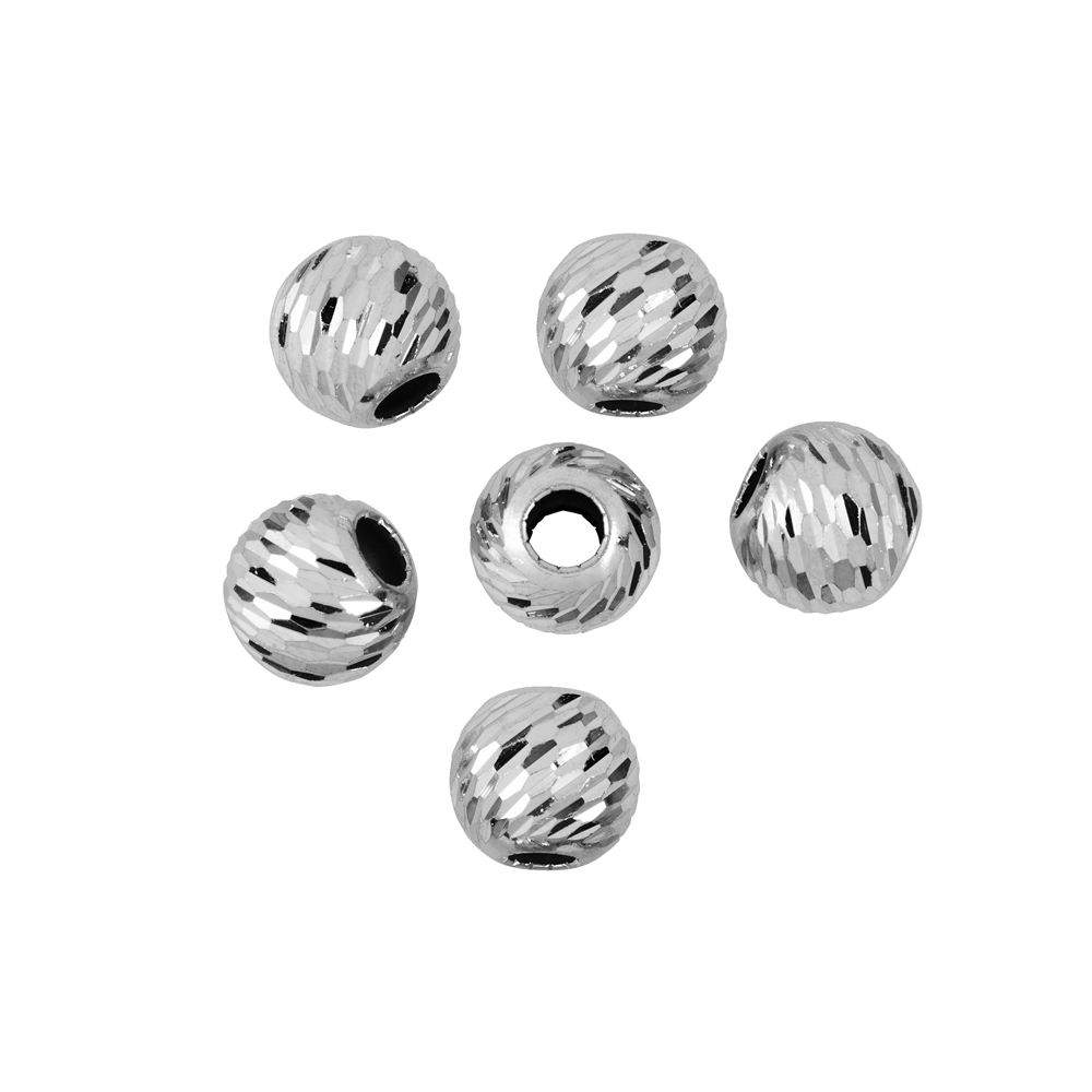 Ball 08,0mm, silver rhodium plated, laser cut (6pcs/set)