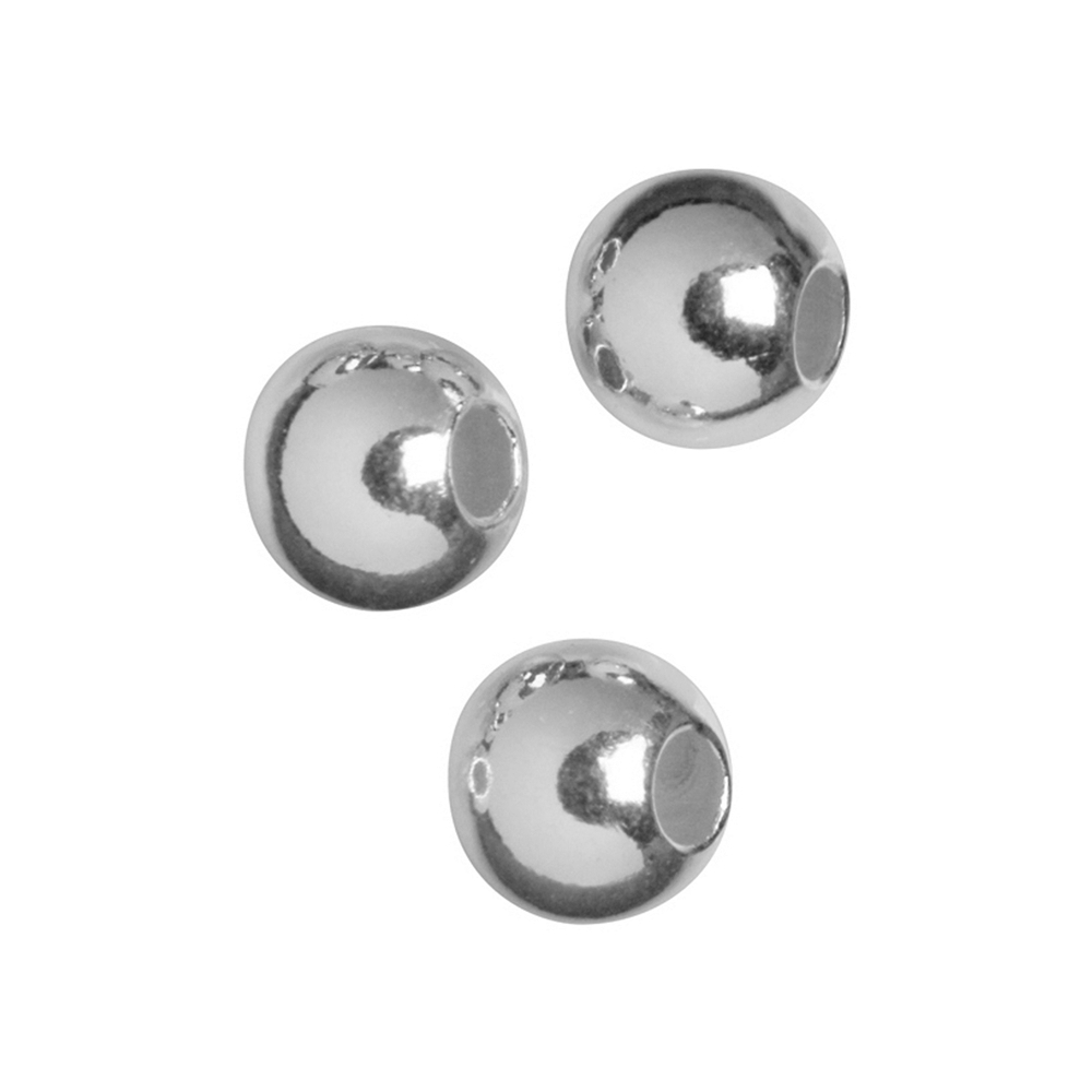 Laminating ball 4mm, silver rhodium plated (52 pcs./unit)