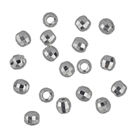 Ball 04mm, silver rhodium plated, faceted, diamond (36 pcs./unit)