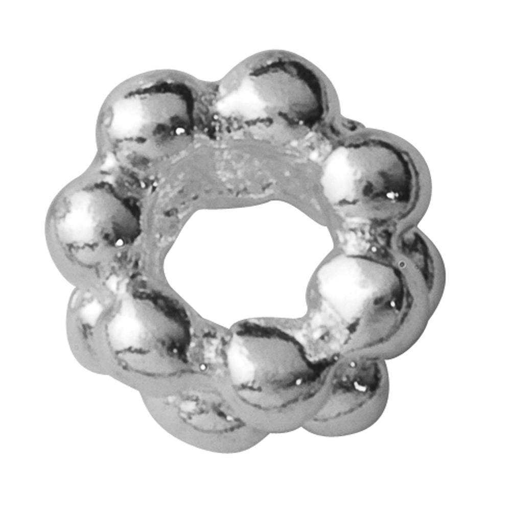 Anello a sfera doppio 3,5 mm, argento rodiato (50 pz./VE)