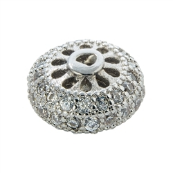 1918633051 Wheel 9 x 5mm (small), silver rhodium plated with Cubic Zirconia (synth.), 1 pc/unit | Marco Schreier