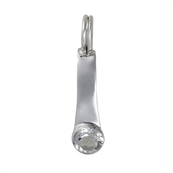 1918703021 Hinge clip for 40mm donut, silver rhodiniert, topaz (white) | Marco Schreier