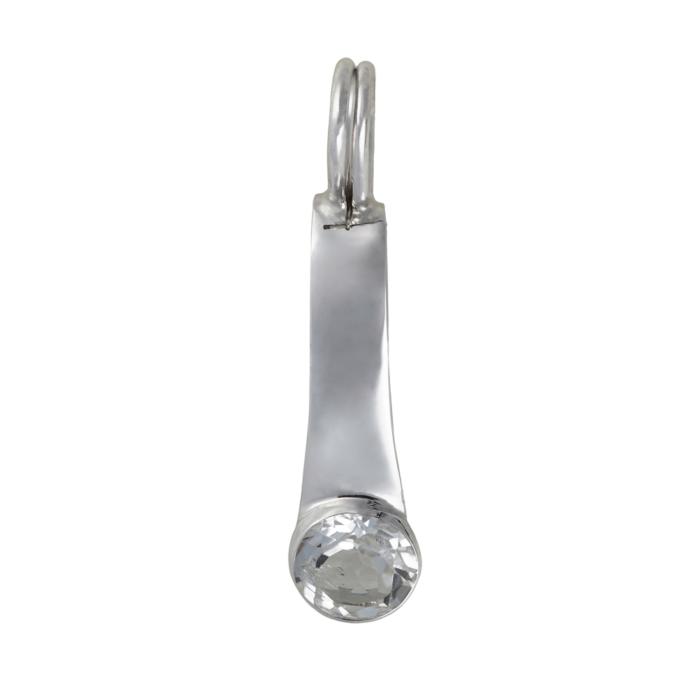 Hinge clip for 40mm donut, silver rhodiniert, topaz (white) | Marco Schreier