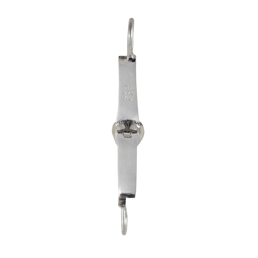 Hinge clip for 40mm donut, silver rhodiniert, Labrodorite (white) | Marco Schreier