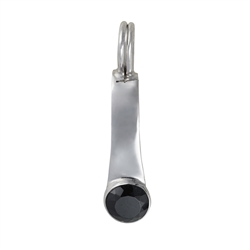 1918703081 Hinge clip for 40mm donut, silver rhodiniert, Tourmaline (black)  | Marco Schreier