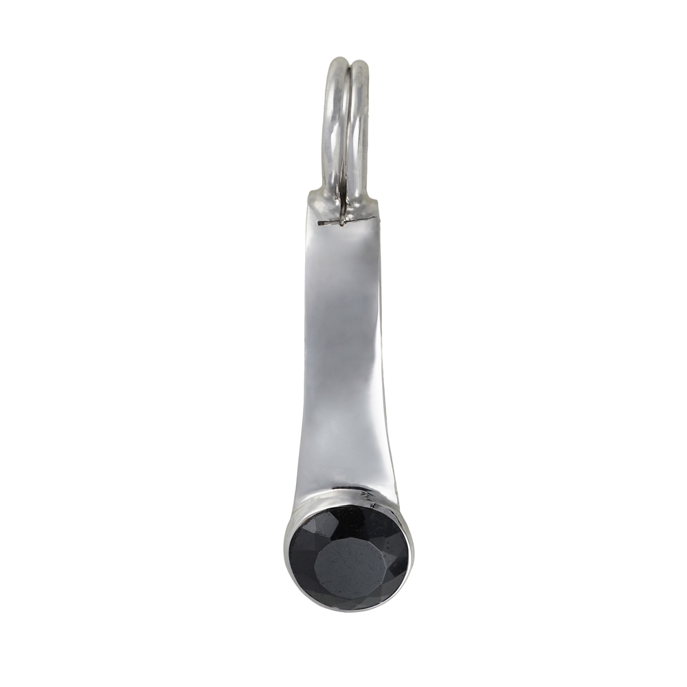 Hinge clip for 40mm donut, silver rhodiniert, Tourmaline (black)  | Marco Schreier