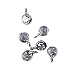 1918825011 Component Cubic Zirconia, 6mm, silver rhodium plated (6pcs/set) | Marco Schreier