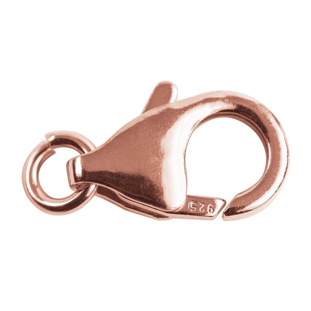 Lobster Clasp loose loop 11mm, silver rose gold plated (10pcs/dl)