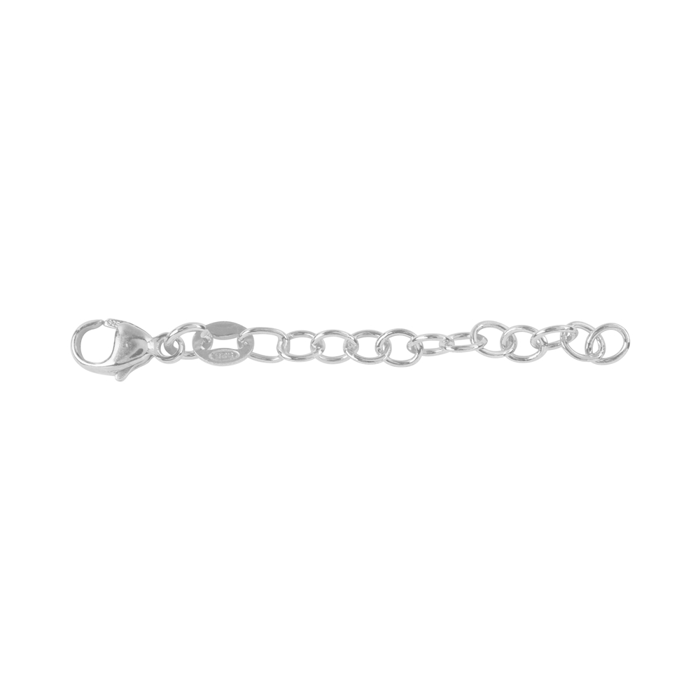 Extension chain with Lobster Clasp 50mm x 3mm, silver platinum plated, rhodium plated (1 pc./unit)