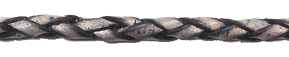 Cinturino in pelle intrecciata, blu antico, pelle di vacchetta, 2,5 mm x 2 m 