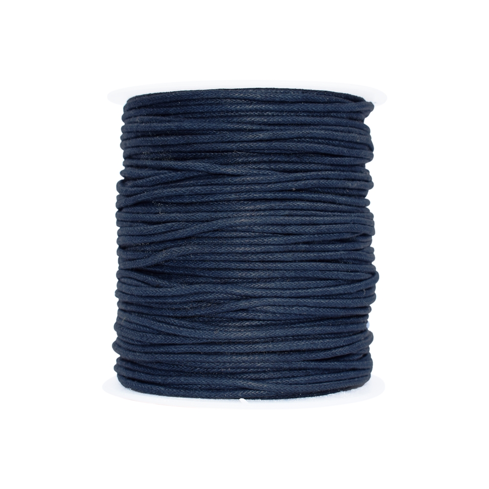 Nastro di cotone blu (blu jeans scuro), 1,0 mm/100 m
