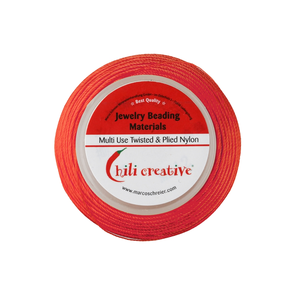 Ruban nylon sur bobine, rouge (0,6mm / 120m)