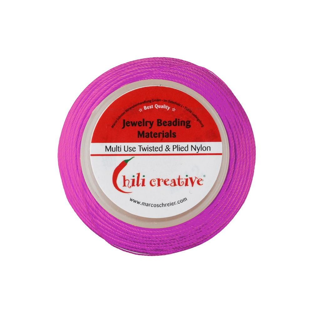 Nylon tape on spool, pink (0.6mm / 120m)