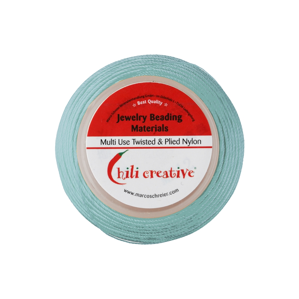 Ruban nylon sur bobine, bleu clair (0,6mm / 120m) 