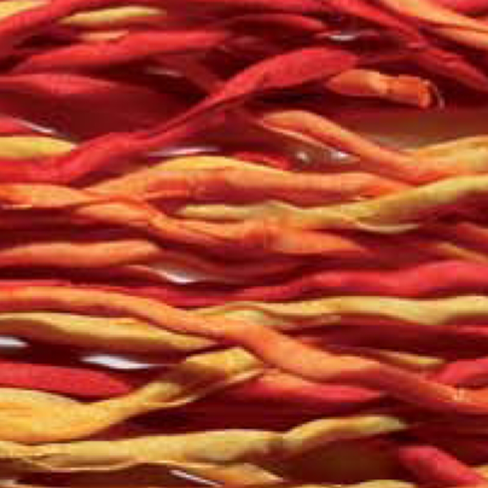 Cordons de soie mélange "feu", 1m (12 pcs/unité)