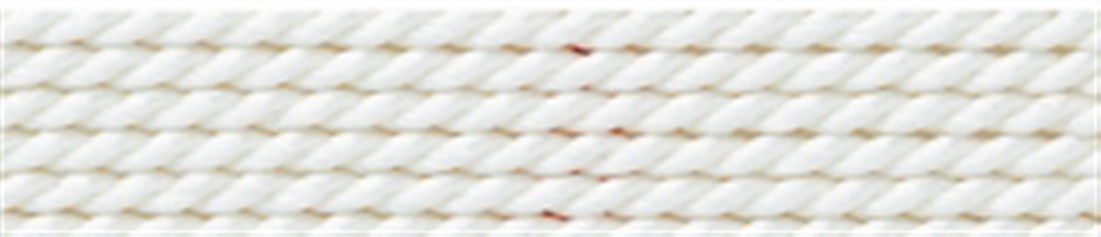 Soie perlée synthétique + aiguille de préfilage, blanc, 0,60mm/2m