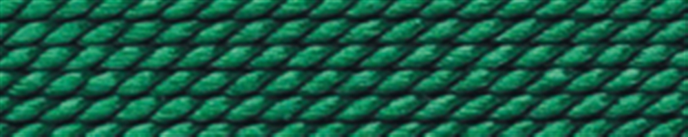 Bead threading silk synthetic + pre-threading needle, green, 0,60mm/2m