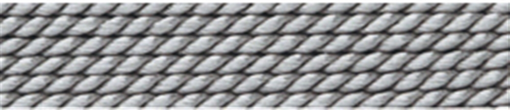 Seta sintetica per perline + ago per prefilatura, grigio, 0,70mm/2m