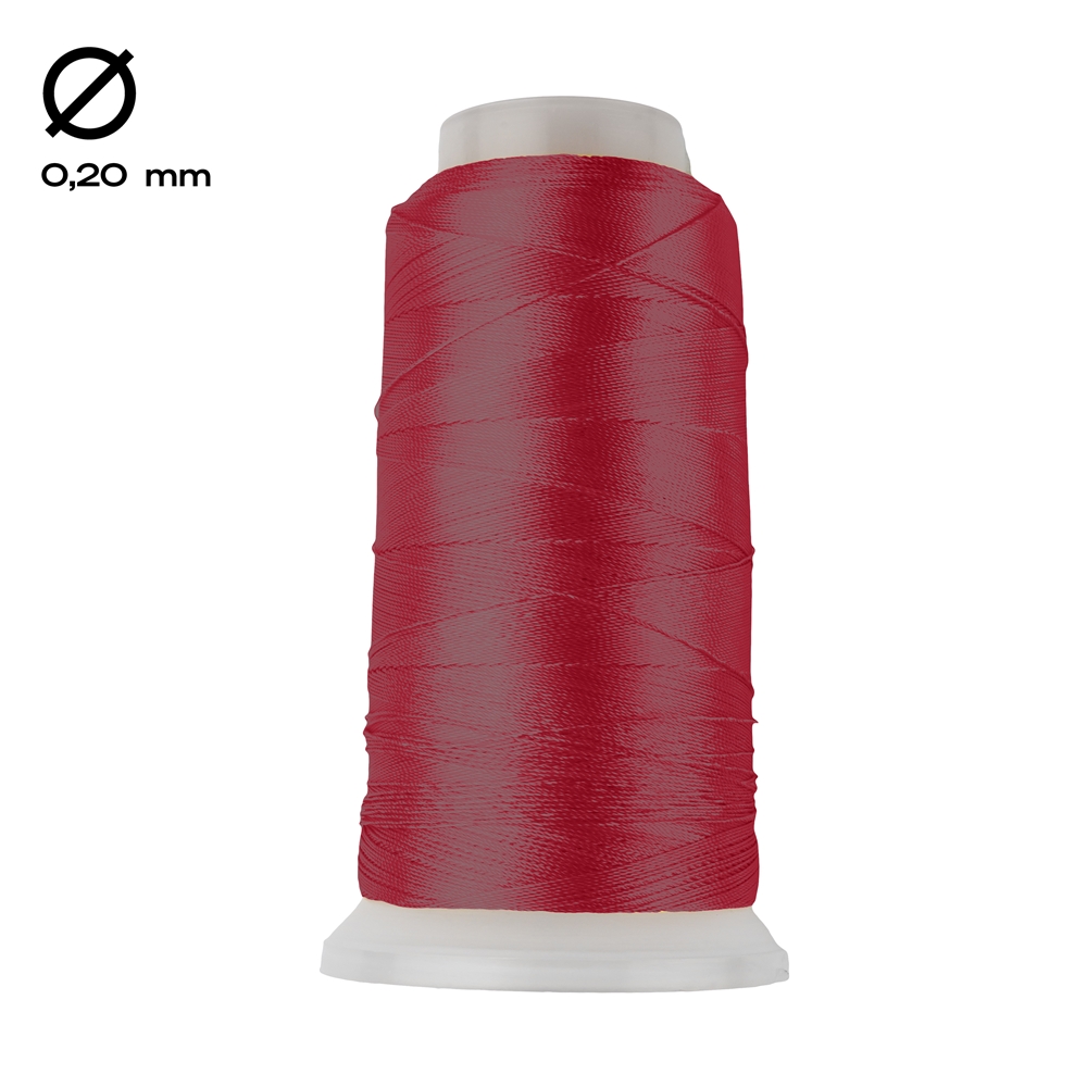 Fil de nylon sur bobine, rouge grenat (0,20mm / 1000m)