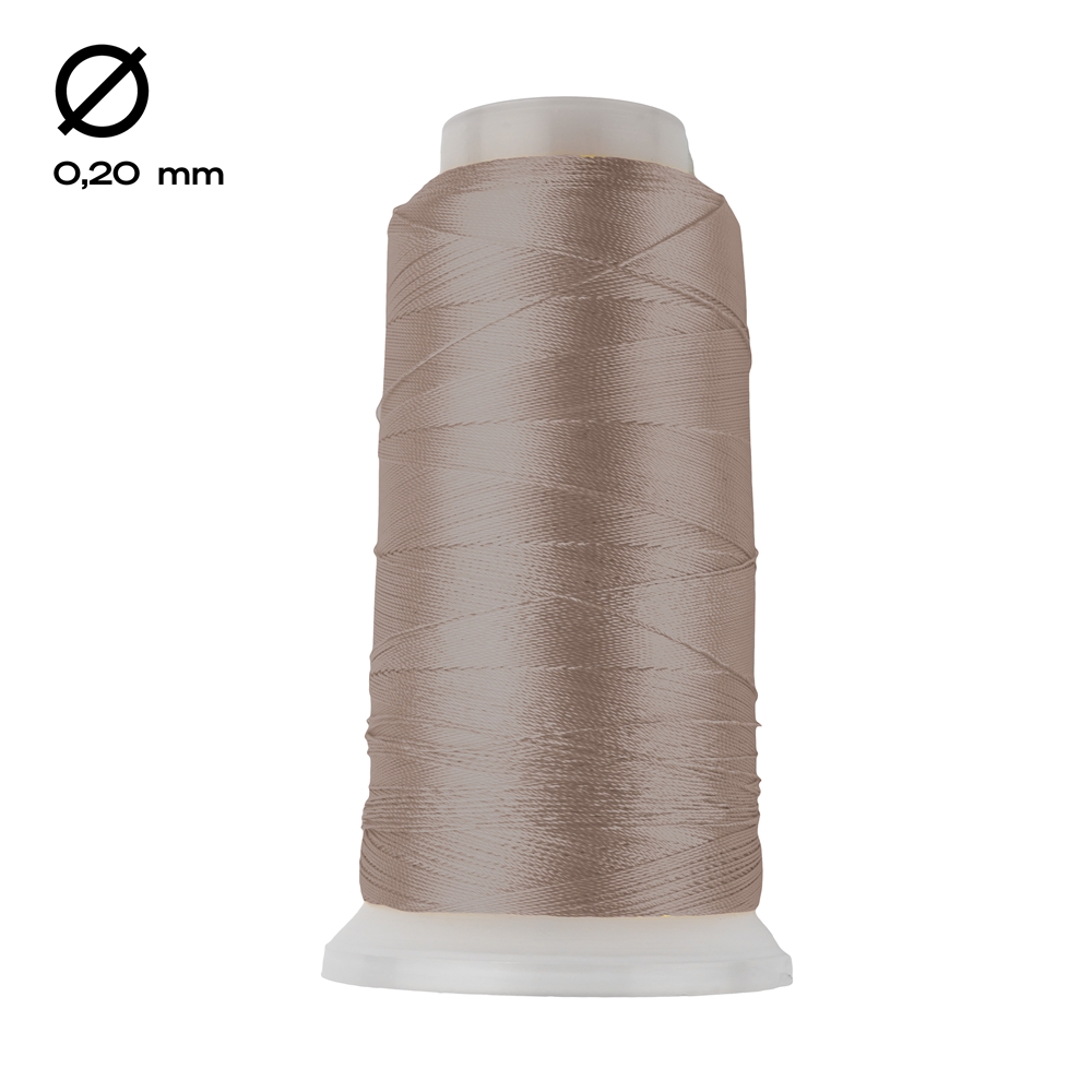 Nylon thread on spool, beige (0.20mm / 1000m)