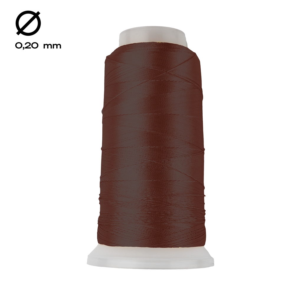 Nylon thread on spool, dark brown (0.20mm / 1000m)