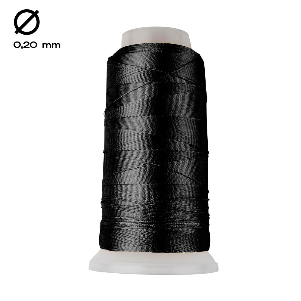 Nylon thread on spool, black (0.20mm / 1000m)