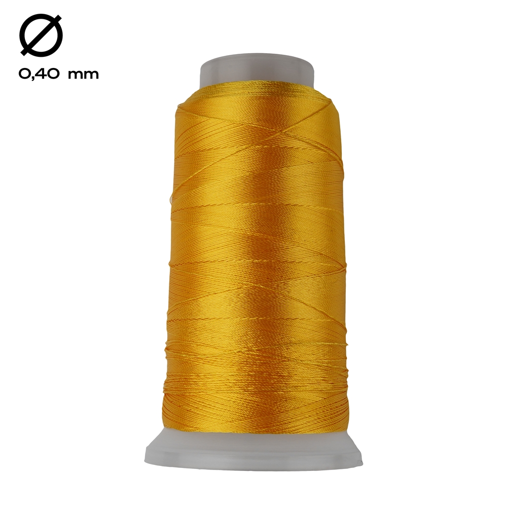 Nylon thread on spool, golden yellow (0.4mm / 600m)