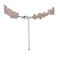 Collana di quarzo rosa, cristallo di rocca, perla di conchiglia ("rosa-rosa"), 45 - 51 cm