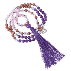 241005180014 Edelstein-Mala Amethyst, Bergkristall, Rosenquarz (Vitalität) | Marco Schreier