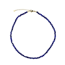 241009210006 Necklace Lapis Lazuli, Coins (4,5mm), faceted, gold plated, extension chain | Marco Schreier